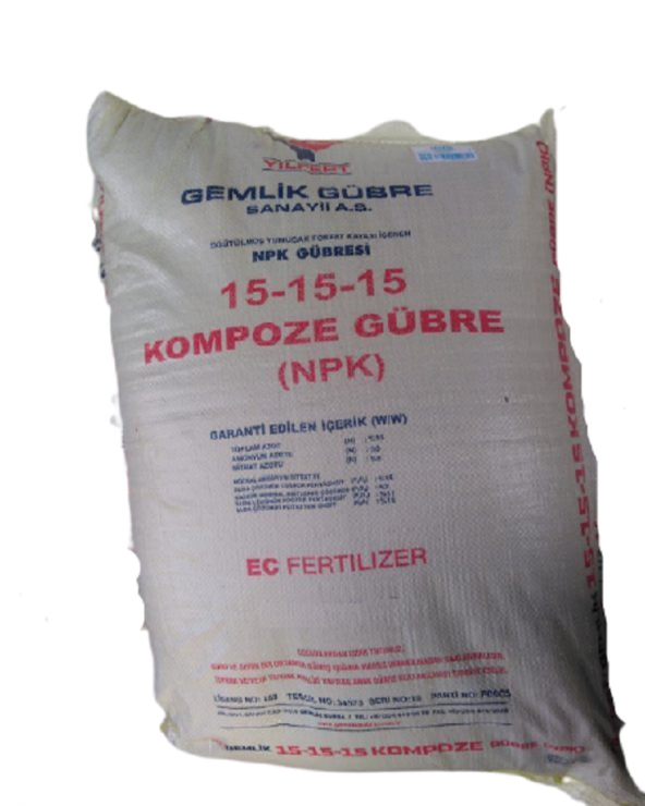 Gemlik 15-15-15 Kompoze Gübre 2x50 Kg 2 Torba (100 Kg)