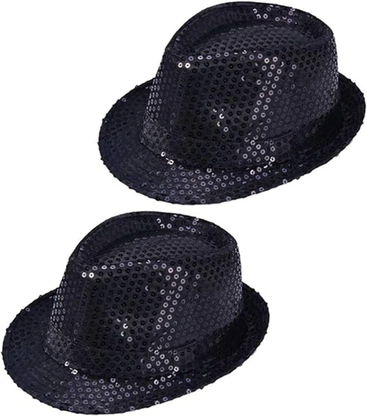 Çocuk Boy Siyah Payetli Şapka Gösteri Şapkası Michael Jackson Şapkası 54 No - Resim 2