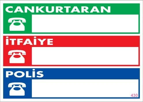 Acil Durum Telefon Levhası 25x35 KOD:430 ürün görseli