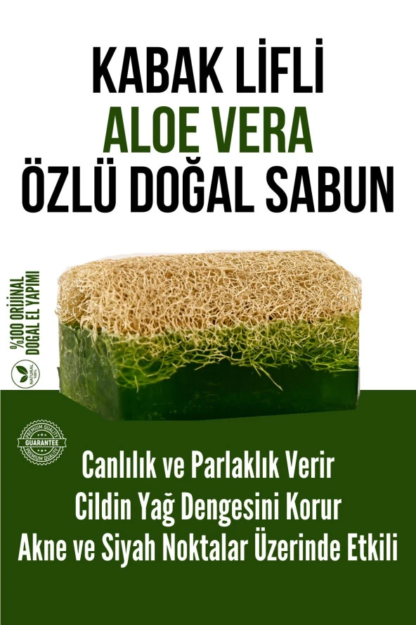 Kabak Lifli Aloe Vera Özlü El Yapımı Sabun