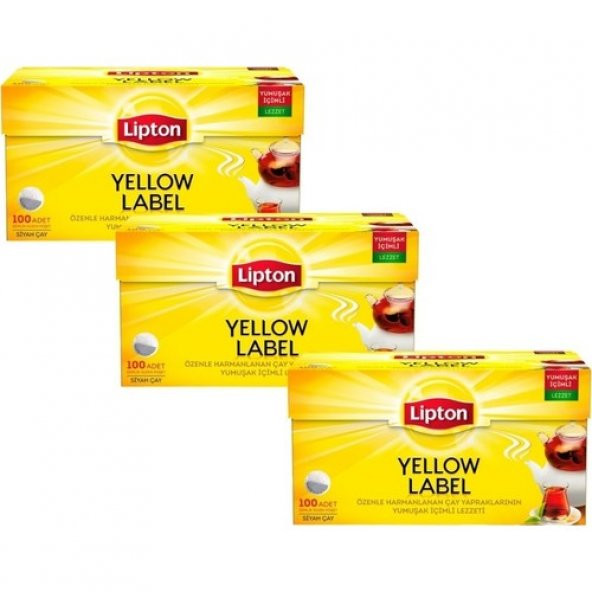 Lipton Yellow Label Demlik Poşet Çay 100 x 3 Paket 300lü