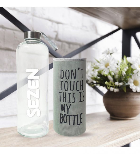 Kişiye Özel Renkli Kılıflı Cam Matara 1000 ml - 7