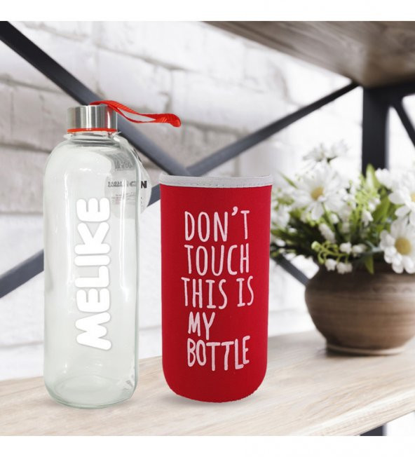 Kişiye Özel Renkli Kılıflı Cam Matara 1000 ml - 8