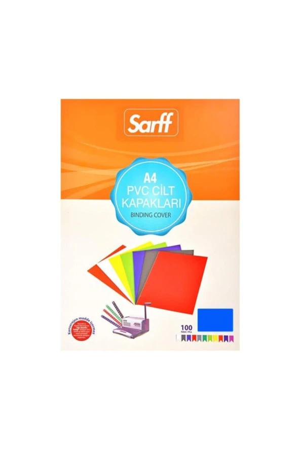 SARFF A-4 Cilt Kapağı 160 Micron Mavi 100 Lü (1 Paket 100 Adet)