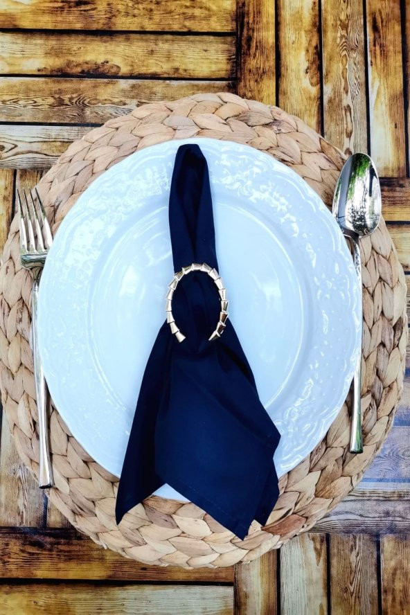 12 Adet Gold Metal Nal Peçete Yüzüğü - Resim 2