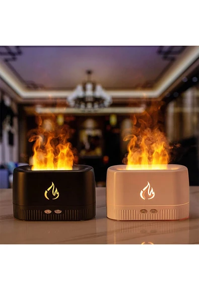 Ultrasonic Hava Nemlendirici 3D Alev Efektli Aroma Difüzör (180 ml) | Buhar Makinesi & Aromaterapi Cihazı - 2