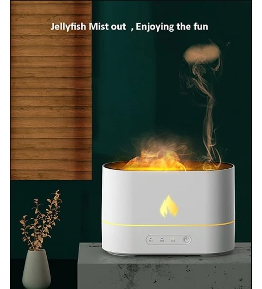 Ultrasonic Hava Nemlendirici 3D Alev Efektli Aroma Difüzör (180 ml) | Buhar Makinesi & Aromaterapi Cihazı - 10