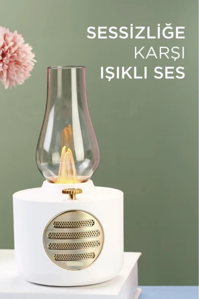 Vintage Gaz Lambası Taşınabilir Bluetooth Speaker Ayarlanabilir Işıklı USB Şarjlı - 8