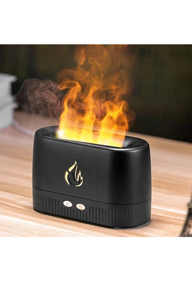 Ultrasonic Hava Nemlendirici 3D Alev Efektli Aroma Difüzör (180 ml) | Buhar Makinesi & Aromaterapi Cihazı - 3