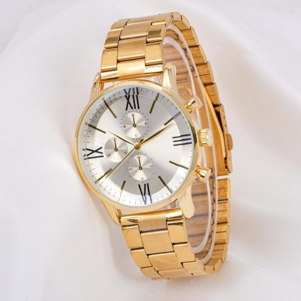 SaaTTino Watch Roma Rakamlı Sarı Çelik Kasa Ve Kordon Erkek Kol Saati ST-304022 - 2