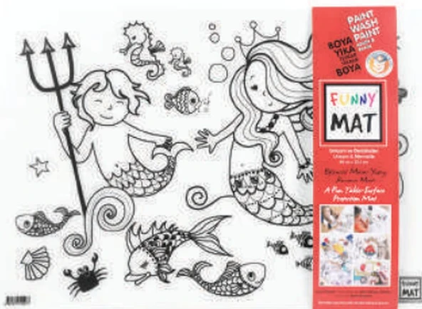 Funny Mat - Unıcorn Ve Deniz Kızı 33,5 x 48 cm ürün görseli