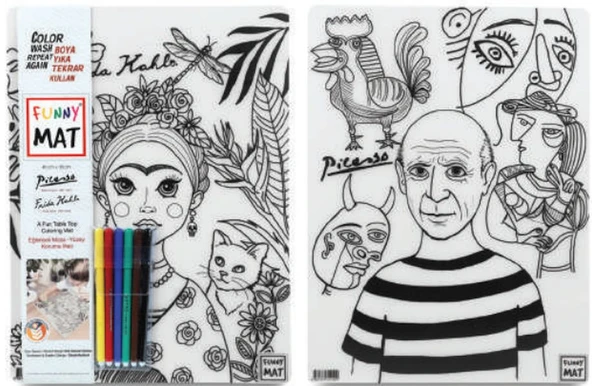 Funny Mat - Pablo Pıcasso Ve Frıda Kahlo 6'Lı Kalem Hediyeli 30 x 40 cm ürün görseli