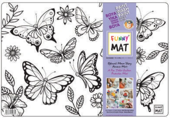 Funny Mat - Kelebekler 33,5x48cm ürün görseli