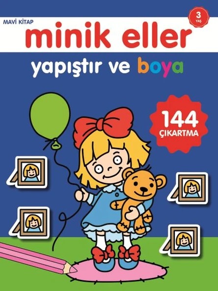 Minik Eller Yapıştır Ve Boya - Mavi Kitap ürün görseli