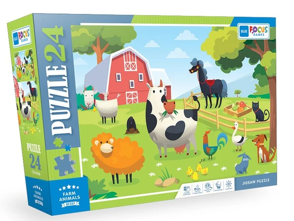 Blue Focus Farm Anımals (Çiftlik Hayvanları) - 24 Parça ürün görseli