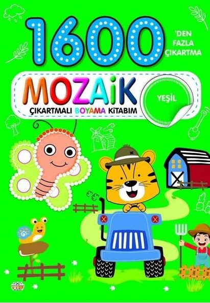1600 Mozaik Çıkartmalı Boyama Kitabım Yeşil Kitap ürün görseli