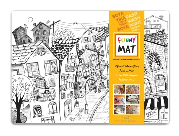 Funny Mat - Kedili Sokak - 68x48cm ürün görseli
