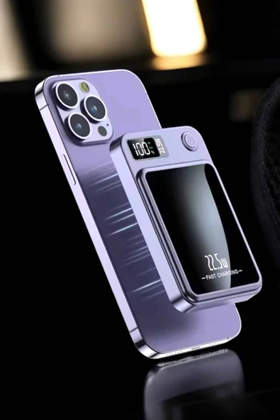 Pratik ve Taşınabilir 10.000 mAh Wireless Powerbank Hızlı Şarj Avantajı - Resim 3