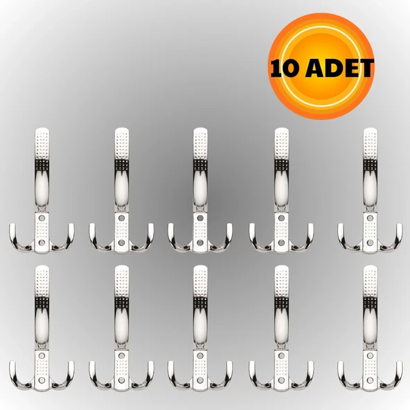 Uzun Noktalı Metal Askı Şık Portmanto Askılık Dolap Mobilya Askısı (vidalar Dahil)(10 ADET) ürün görseli