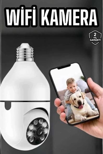 Güvenlik Kamerası Wifi Kamera Duylu Ev Kamerası Wifi Bağlantılı Dönebilen ürün görseli