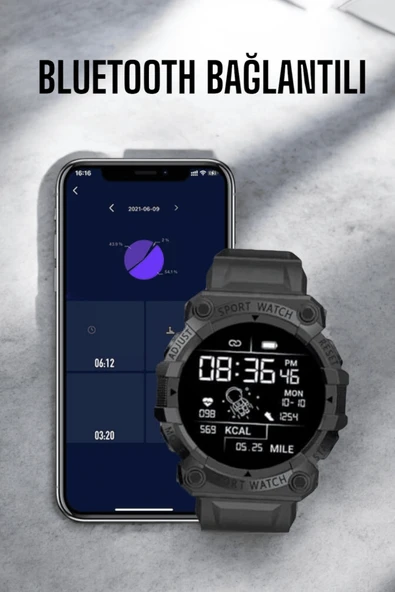 Bluetooth 5.0 Destekli Çok Fonksiyonlu Yeni Nesil Akıllı Saat - Resim 3