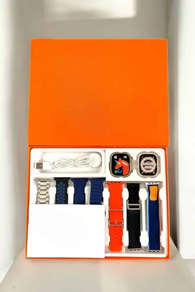 Akıllı Saat 7 Kordonlu Metal,Plastik Ve Hasır Kordon Seçeneği - Resim 3