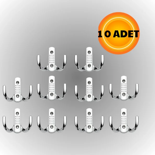 Noktalı Metal Askı Şık Portmanto Askılık Dolap Mobilya Askısı (vidalar Dahil)(10 ADET )