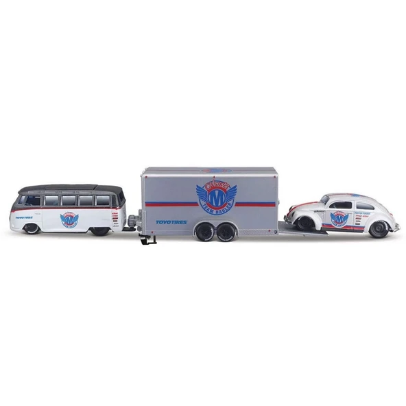 Maisto 1/64 Design Seri Yarış Takımı Römork ve Araç Set - 1