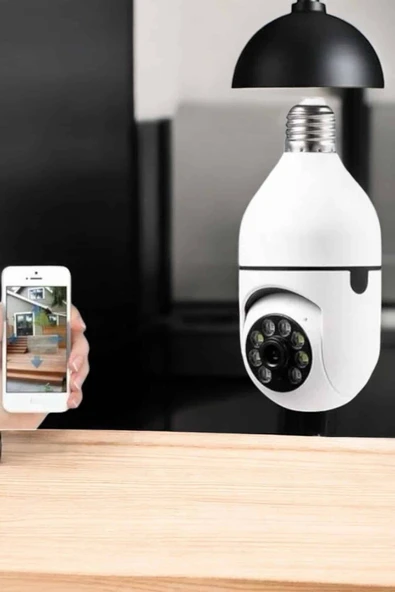 Güvenlik Kamerası Wifi Kamera Duylu Ev Kamerası Wifi Bağlantılı Dönebilen - Resim 3