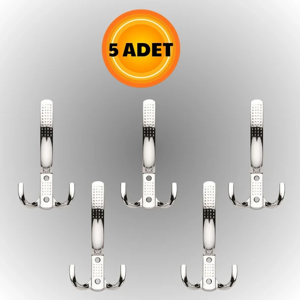 Uzun Noktalı Metal Askı Şık Portmanto Askılık Dolap Mobilya Askısı (vidalar Dahil)(5 ADET) - 2