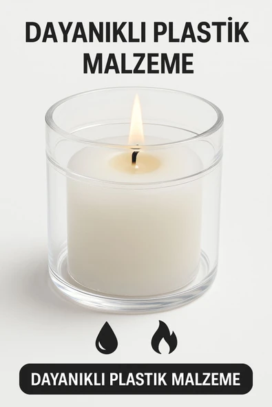 10’lu Set Şeffaf Plastik Mumluk – Dekoratif, Dayanıklı ve Özel Günler İçin Şık Işık Çözümü - 7