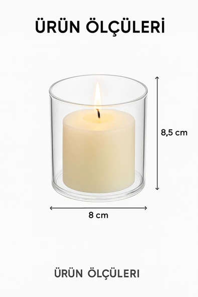 10’lu Set Şeffaf Plastik Mumluk – Dekoratif, Dayanıklı ve Özel Günler İçin Şık Işık Çözümü - 6