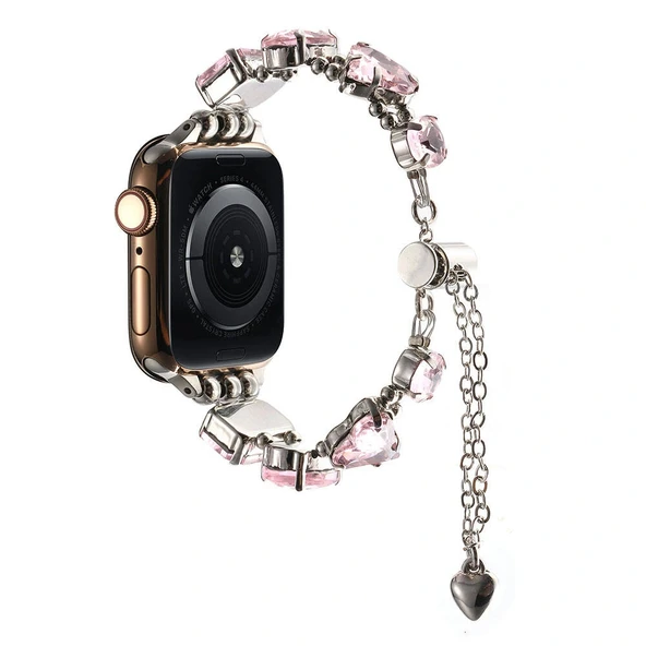 Apple Watch 38mm Zore KRD-115 Renkli Taş Tasarımlı Kordon - 5