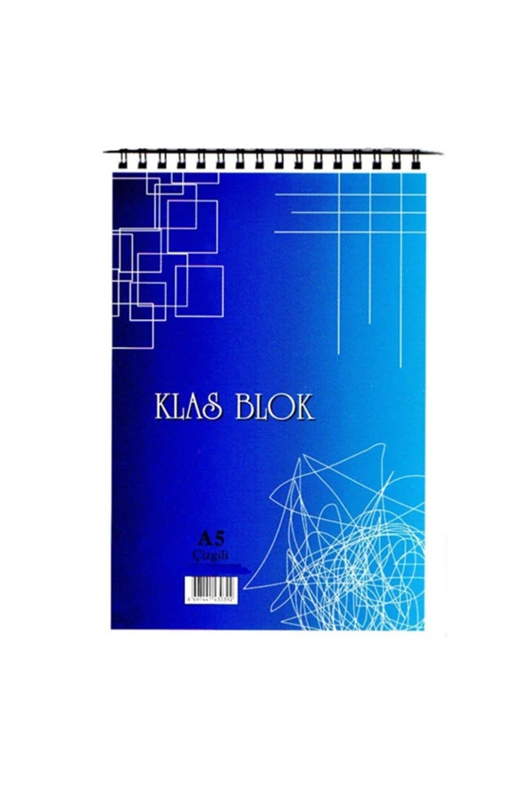 Klas Bloknot Spiralli Office Book Çizgili 100 Yaprak A5 (6 Lı Paket)