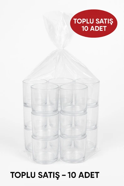 10’lu Set Şeffaf Plastik Mumluk  – Dekoratif, Dayanıklı ve Özel Günler İçin Şık Işık Çözümü - 8
