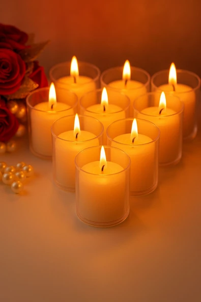 10’lu Set Şeffaf Plastik Mumluk  – Dekoratif, Dayanıklı ve Özel Günler İçin Şık Işık Çözümü - 5