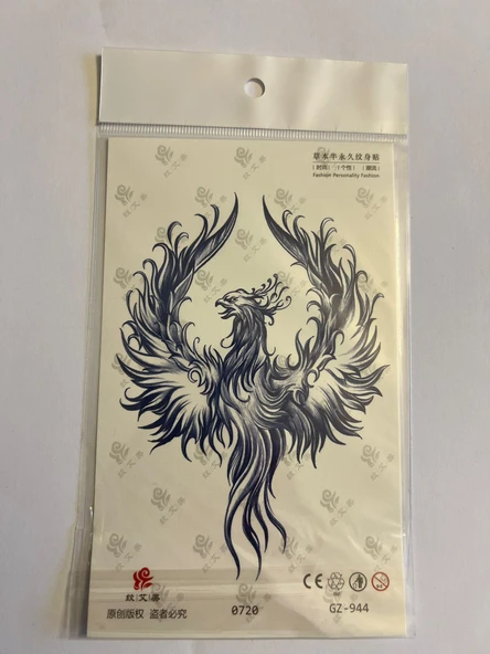 Anka 18x11 cm  1 Ay Kalıcı kalıcı Geçici Dövme Yapıştırma Dövme ürün görseli 1