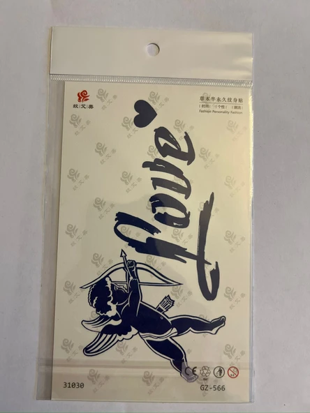 Eros Aşk 18x11 cm  Yarı Kalıcı Hayalet Geçici Dövme Yapıştırma Dövme ürün görseli 1