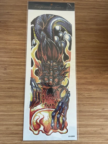 Canavar 1 Hafta Kalıcı Tam Kol Bacak Yapıştırma Geçici Dövme 46 CM ürün görseli 1