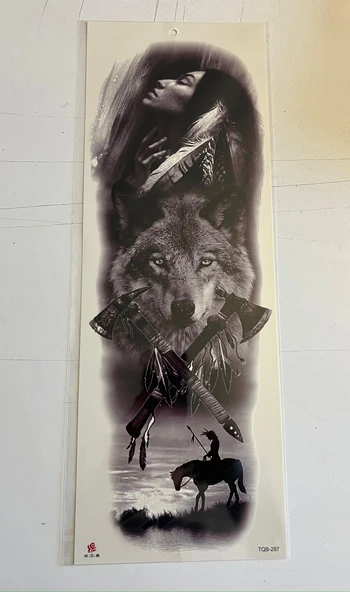 Kurt Balta 1 Hafta Kalıcı Tam Kol Bacak Yapıştırma Geçici Dövme 46 CM ürün görseli 1