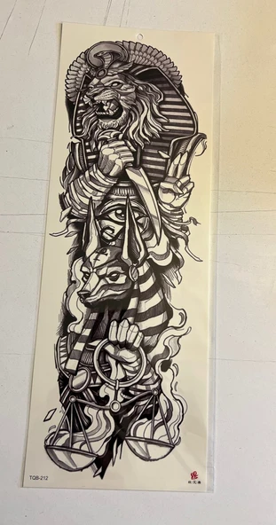 Aslan Kral 1 Hafta Kalıcı Tam Kol Bacak Yapıştırma Geçici Dövme 46 CM ürün görseli 1