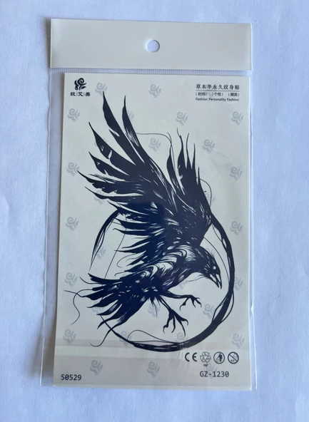 Karga 18x11 cm Yarı Kalıcı Geçici Dövme