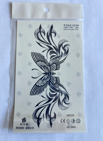 Bel Kelebek 18x11 cm Yarı Kalıcı Geçici Dövme ürün görseli 1