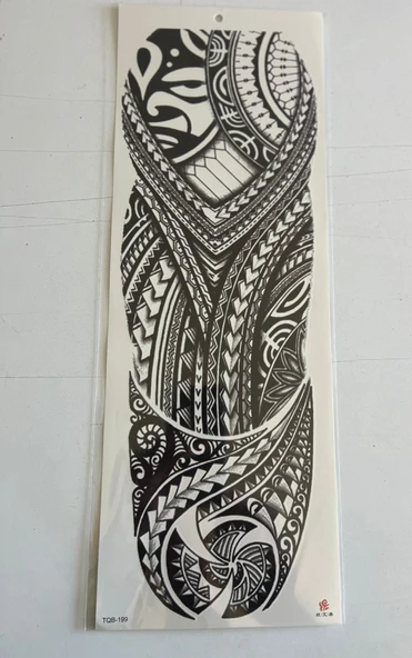 Dev Tribal 1 Hafta Kalıcı Tam Kol Kaplama Bacak Yapıştırma Geçici Dövme 46 CM ürün görseli 1