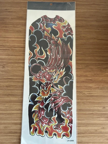 Ejderha 1 Hafta Kalıcı Tam Kol Bacak Yapıştırma Geçici Dövme 46 CM ürün görseli 1