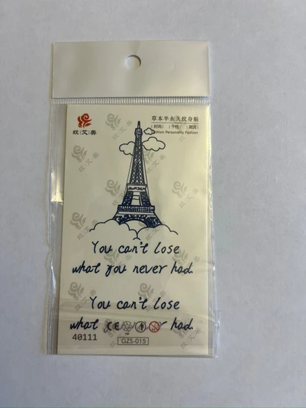 Eifel Kulesi Minimal Yarı Kalıcı Hayalet Geçici Dövme Yapıştırma Dövme ürün görseli 1