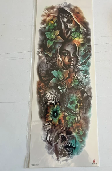 Kelebekler 1 Hafta Kalıcı Tam Kol Bacak Yapıştırma Geçici Dövme 46 CM