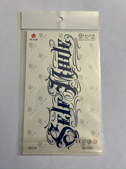 Gotik Yazı 18x11 cm Yarı Kalıcı Hayalet Geçici Dövme Yapıştırma Dövme ürün görseli 1