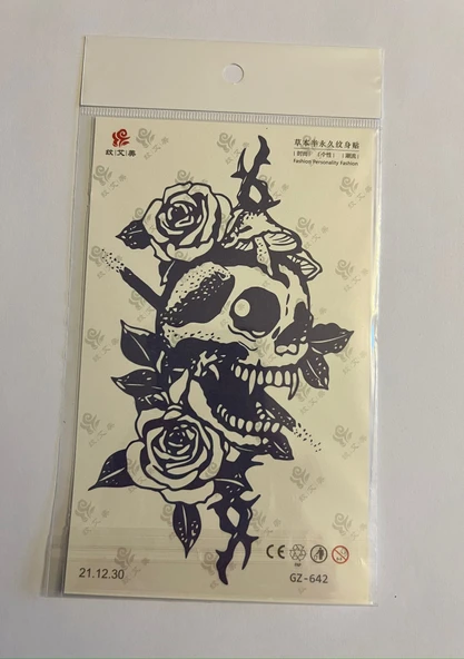 Kuru Kafa 18x11 cm 1 Ay kalıcı Geçici Dövme Yapıştırma Dövme