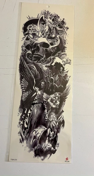 Kuru Kafa Melek 1 Hafta Kalıcı Tam Kol Bacak Yapıştırma Geçici Dövme 46 CM ürün görseli 1